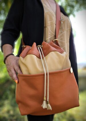 Sac à dos Smart cuir beige brique