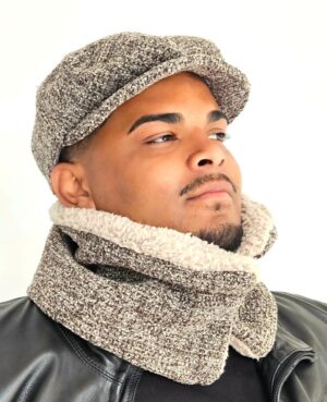 Casquette-Gatsby-Lainage-Ecru-Marron